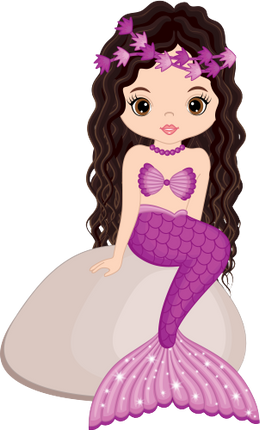 (198-06) Purple Mermaid Sitting Rock