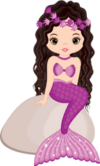 (198-06) Purple Mermaid Sitting Rock