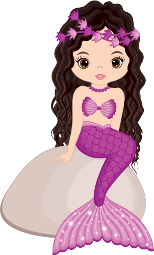 (198-06) Purple Mermaid Sitting Rock