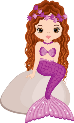 (198-06) Purple Mermaid Sitting Rock