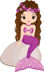 (198-06) Purple Mermaid Sitting Rock