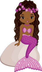 (198-06) Purple African American Mermaid
