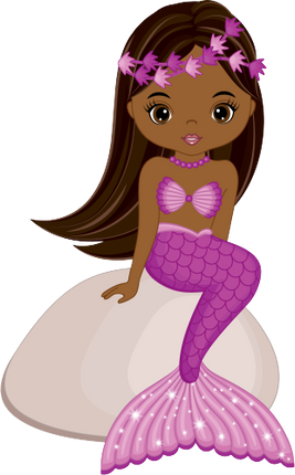 (198-06) Purple African American Mermaid