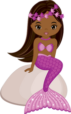 (198-06) Purple African American Mermaid