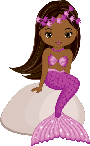 (198-06) Purple African American Mermaid