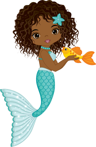 (198-06) African American Mermaid Goldfish