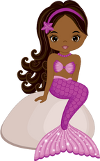 (198-06) Purple African American Mermaid