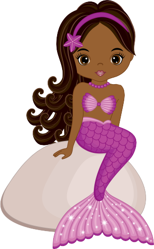 (198-06) Purple African American Mermaid