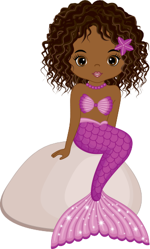 (198-06) Purple African American Mermaid