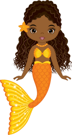 (198-06) Orange African American Mermaid