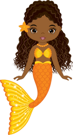 (198-06) Orange African American Mermaid