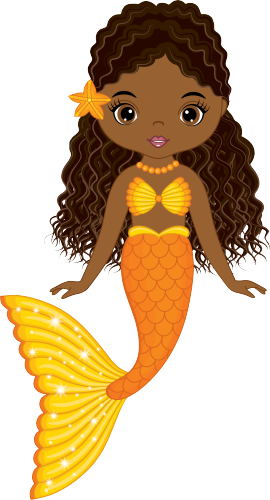 (198-06) Orange African American Mermaid