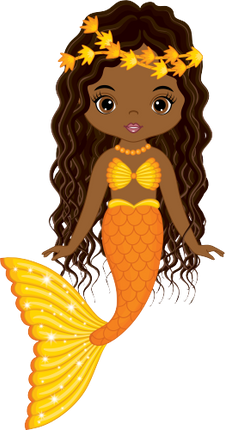 (198-06) Orange African American Mermaid