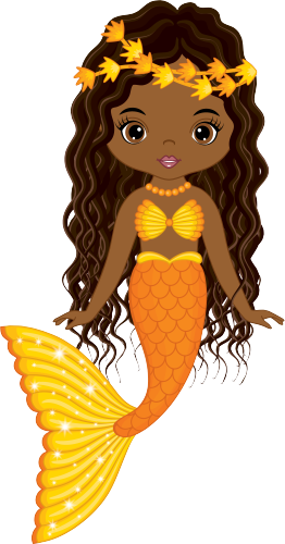 (198-06) Orange African American Mermaid