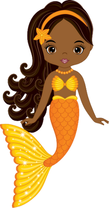 (198-06) Orange African American Mermaid