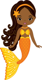 (198-06) Orange African American Mermaid