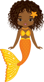 (198-06) Orange African American Mermaid