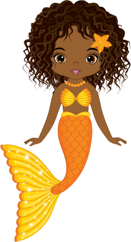 (198-06) Orange African American Mermaid