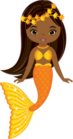 (198-06) Orange African American Mermaid