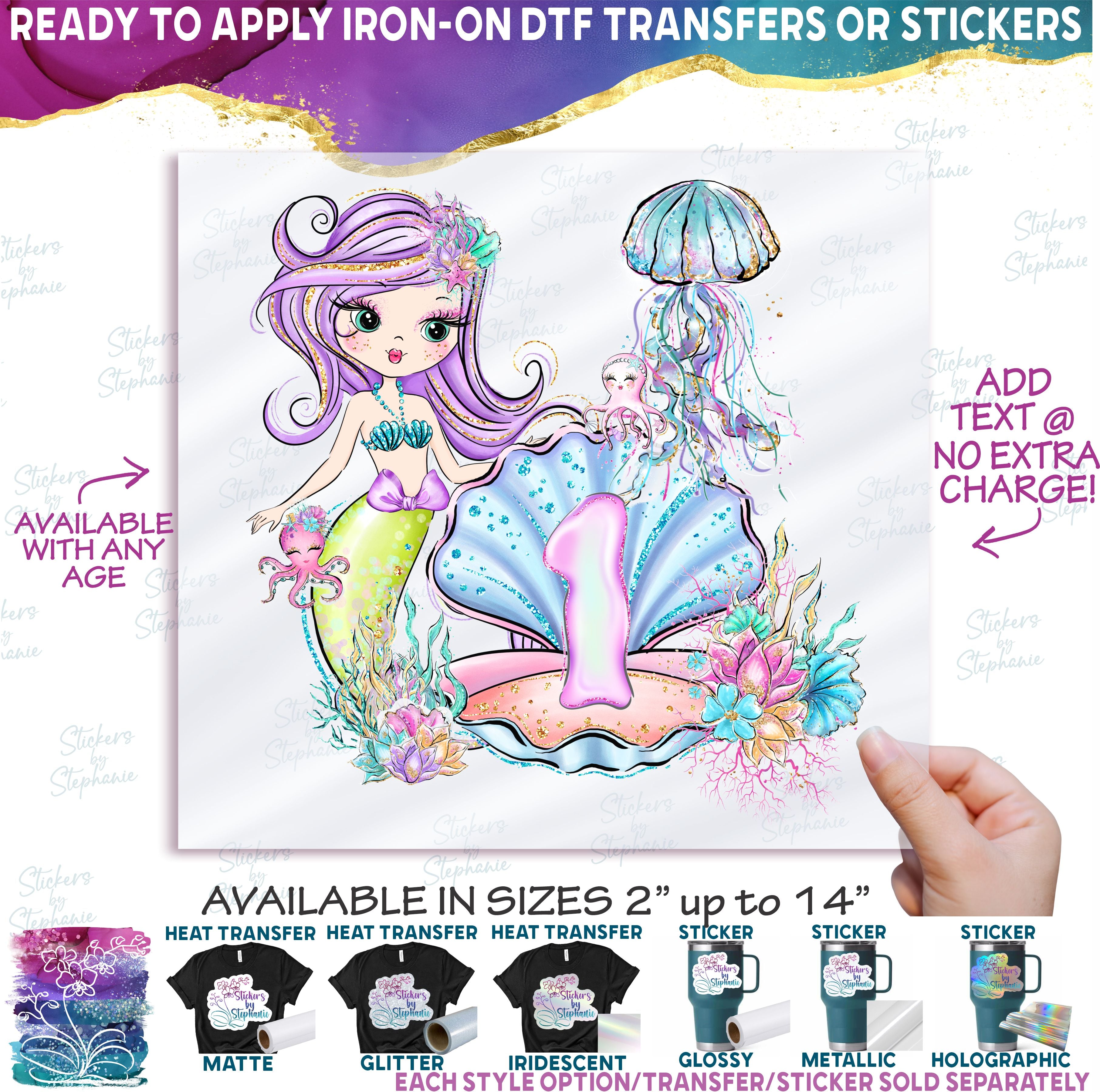 (s198-9D) Mermaid Any Age Number 1, 2, 3
