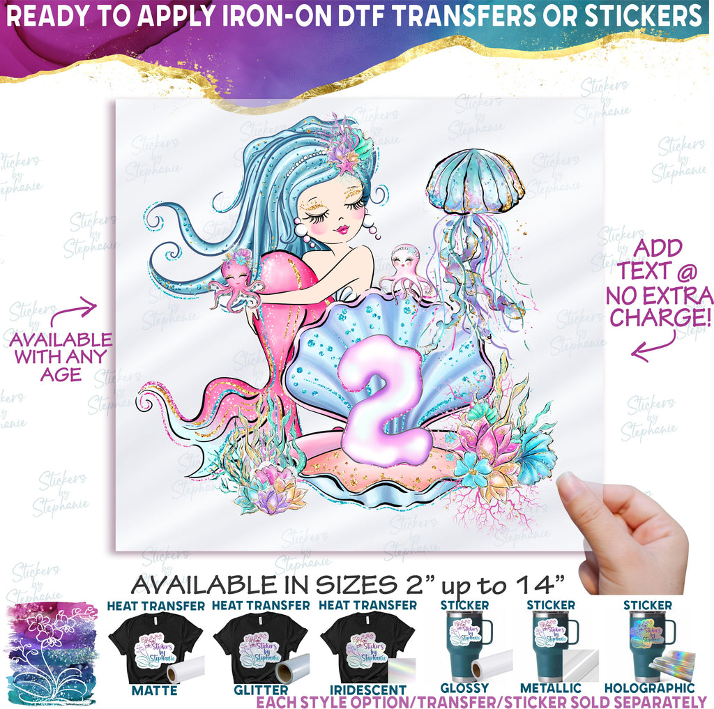 (s198-9E) Mermaid Any Age Number 1, 2, 3