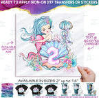 (s198-9E) Mermaid Any Age Number 1, 2, 3