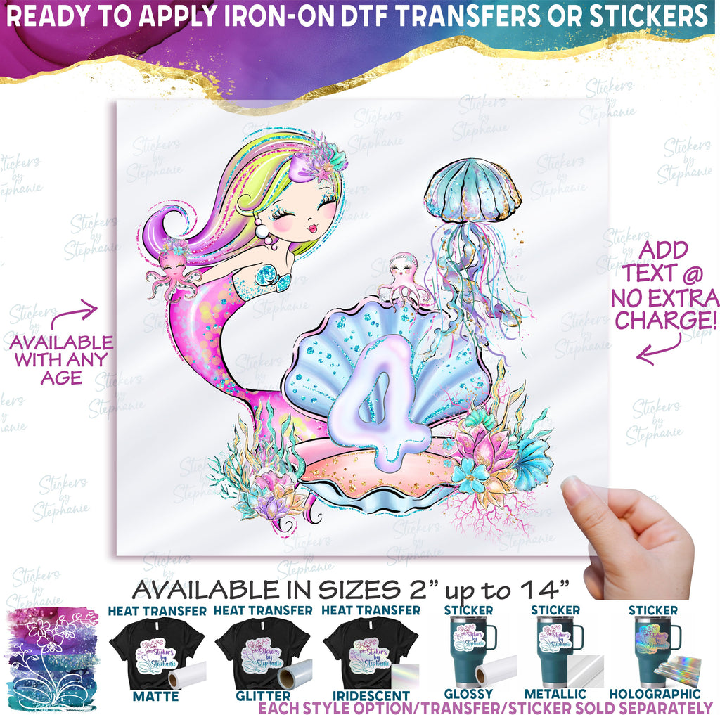 (s198-9G) Mermaid Any Age Number 1, 2, 3