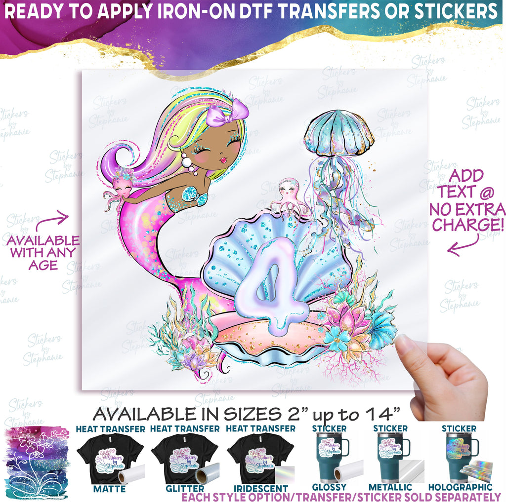 (s198-9H) Mermaid Any Age Number 1, 2, 3