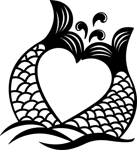 (s198-3G) Mermaid Tail Heart Frame