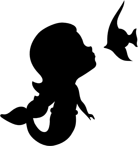 (198-04-C) Mer Baby Mermaid Silhouette
