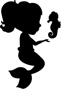 (198-04-E) Mer Baby Mermaid Silhouette
