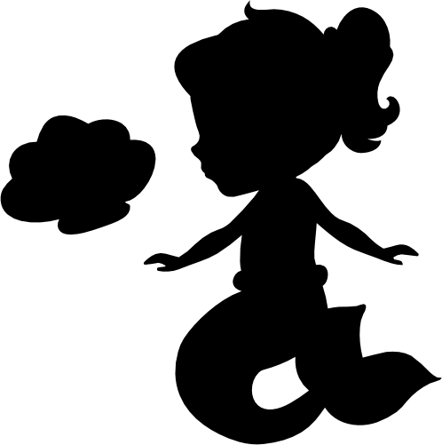 (198-04-F) Mer Baby Mermaid Silhouette
