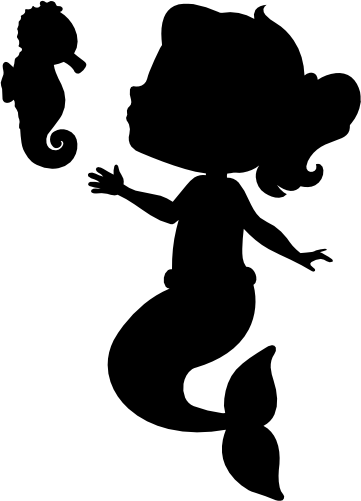 (198-04-I) Mer Baby Mermaid Silhouette