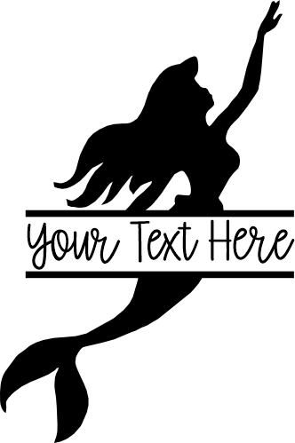 (198-02-D) Mermaid Split Name Custom Text