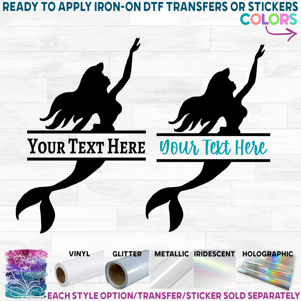 (s198-2D) Mermaid Split Name Custom Text