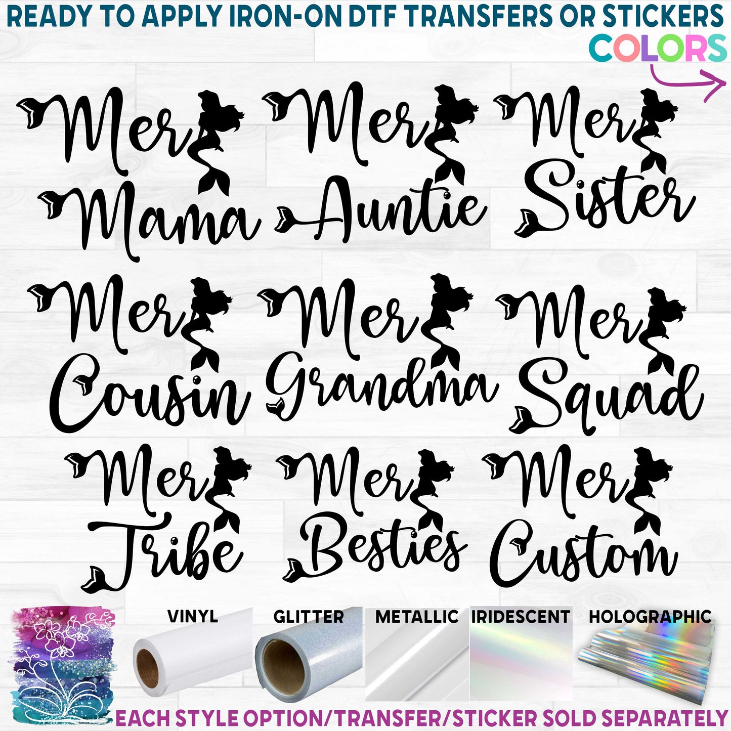 (s198-8F) Mer Mom Girl Mermaid Custom Text