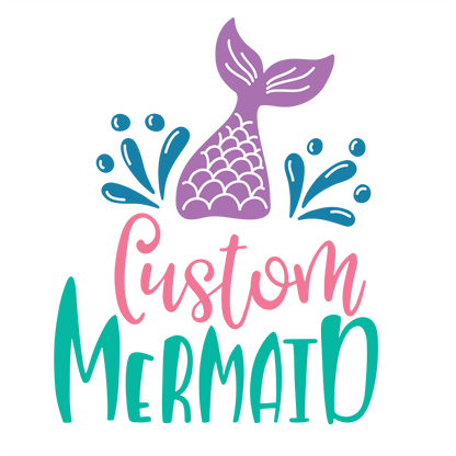 (s198-8H) Mermaid Merman Tail Family Custom Text