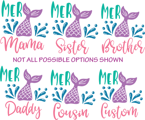 (s198-8I) Mer Family Mermaid Tail Custom Collection