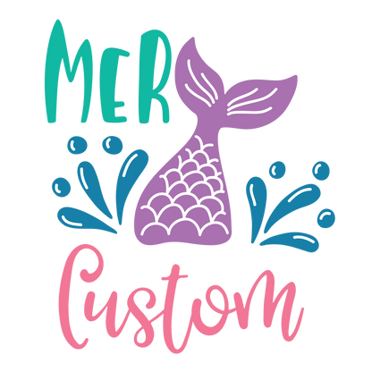 (s198-8I) Mer Family Mermaid Tail Mama Custom Text