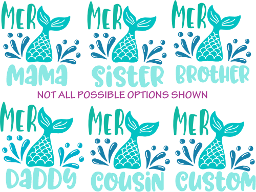(s198-8J) Mer Family Mermaid Tail Family Custom Collection