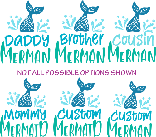 (s198-8K) Mermaid Tail Family Custom Collection