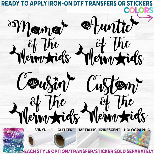 (198-08-C) Mama of the Mermaids Family Custom Text