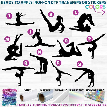 (s019-1) Gymnastics Gymnast c Printed Heat Transfer or Sticker