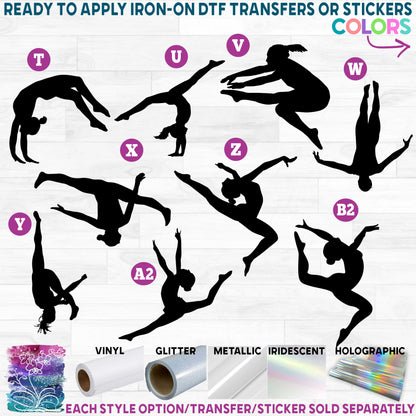 (s019-1) Gymnastics Gymnast d Printed Heat Transfer or Sticker