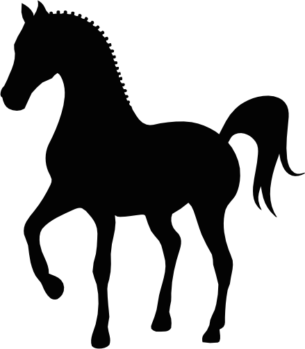 (001-01-1C) Horse Silhouette