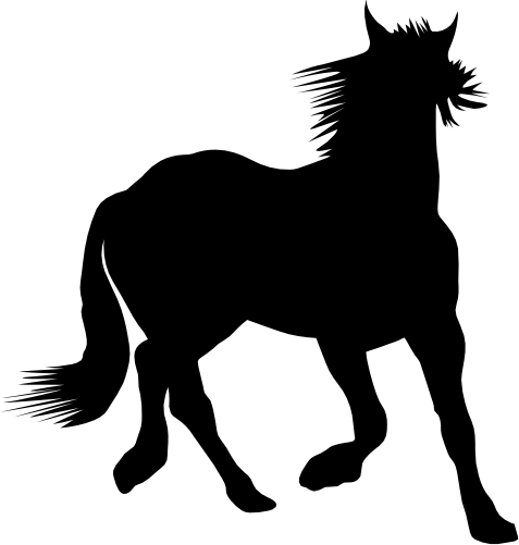 (001-01-1L) Horse Silhouette