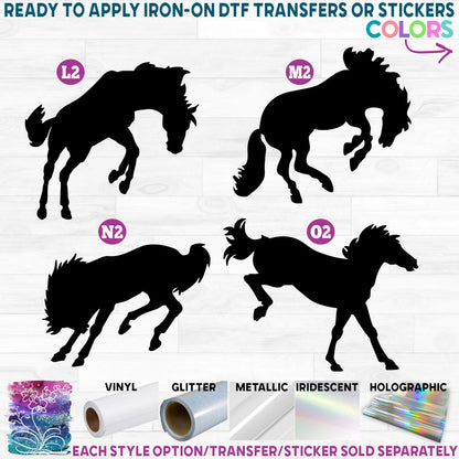 (s001) Horse Horses Printed Heat Transfer or Sticker