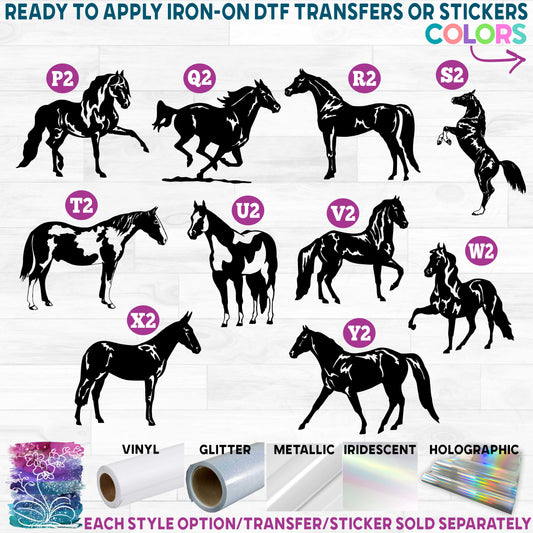 (s001) Horses Horse 2 Printed Heat Transfer or Sticker