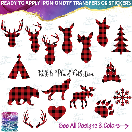 (P1001) Red, Green, Blue White and Black Buffalo Plaid Collection