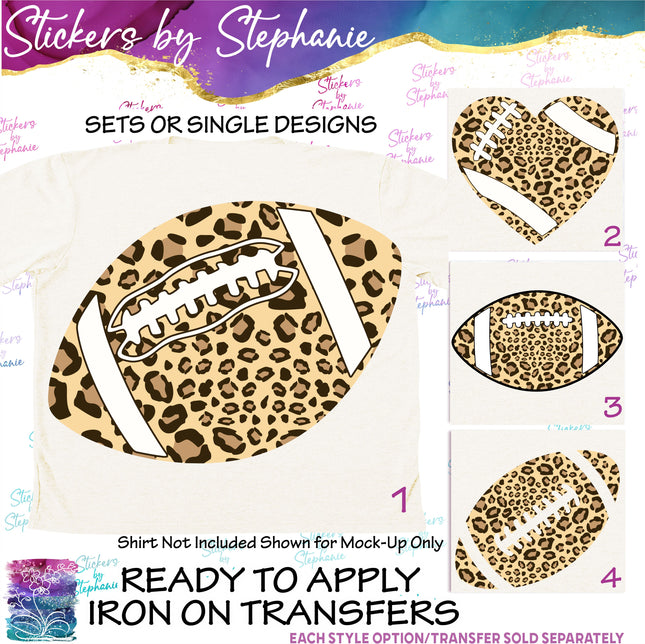 (s2-02-002) Football Leopard Print Iron-On Transfer